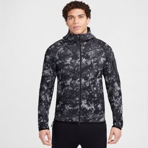 Nike Tech Fleece Camo Windrunner Hoodie Black Anthracite HV5055-060 Size L